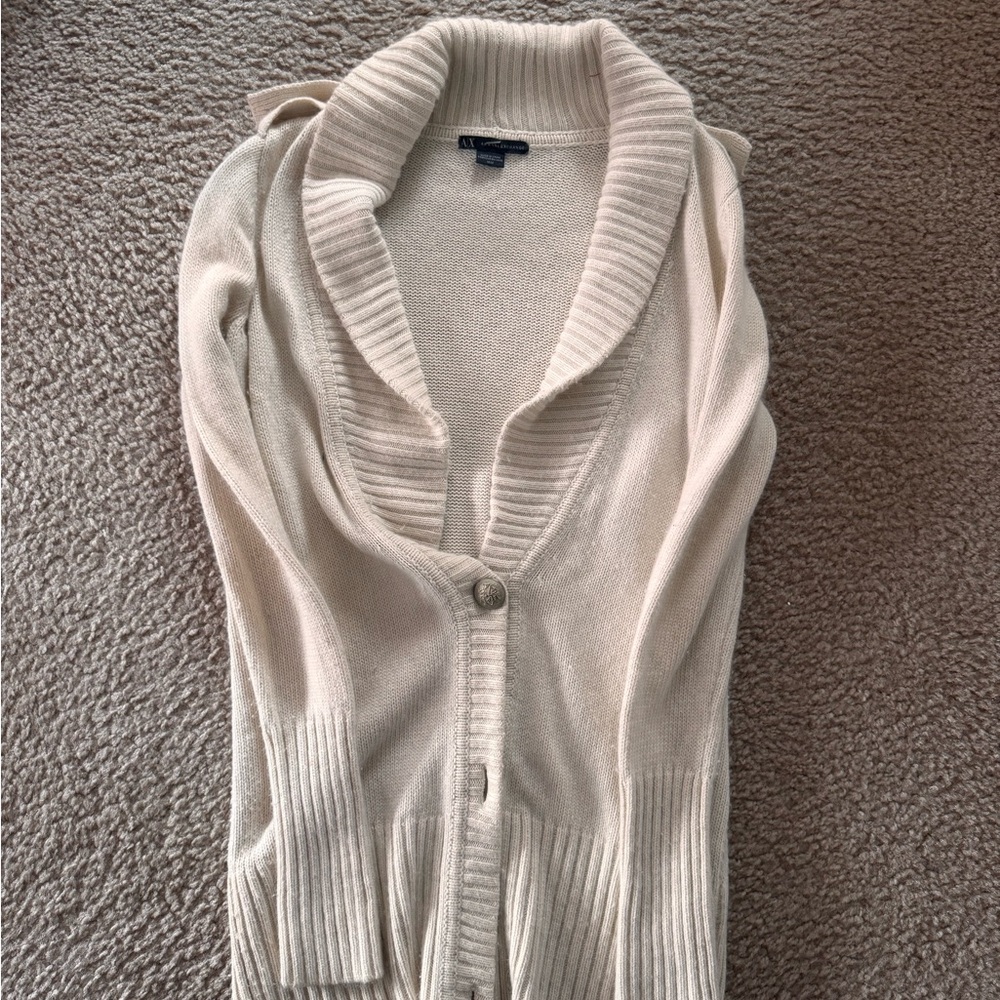 Armani Exchange Women's Ivory Cardigan Sweater